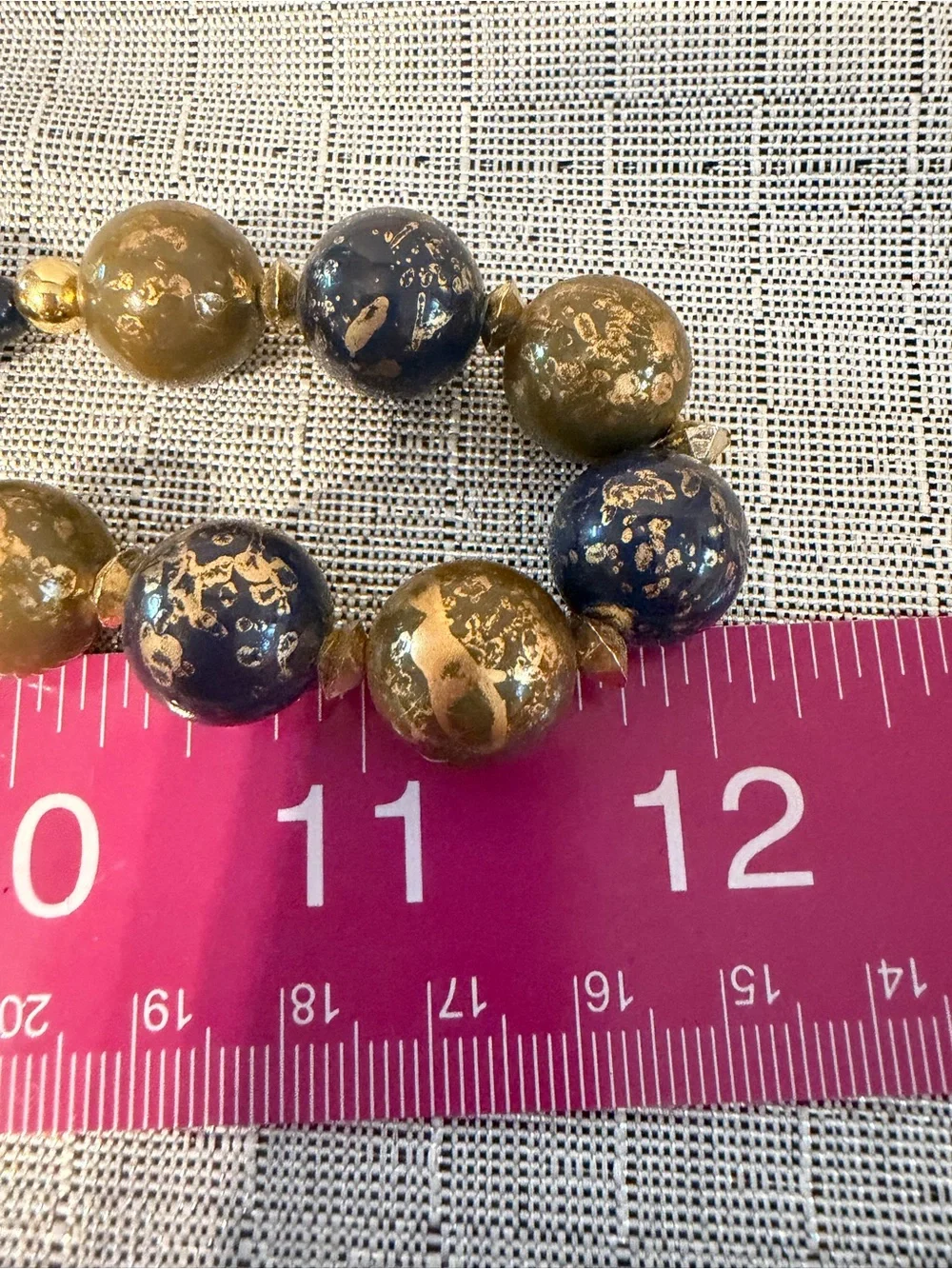 Gold & Navy Beaded Statement Necklace